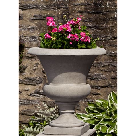 Wilton Urn Cast Stone Tall Outdoor Planter Kinsey Garden Decor