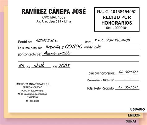 Formato De Recibo De Pago De Honorarios Actualizado Agosto 2023