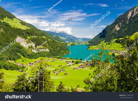Lake Lungern Valley Brunig Pass Switzerland Stock Photo 217641352