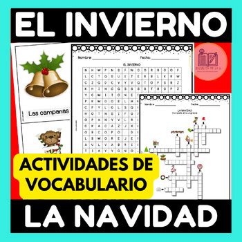 Christmas And Winter In Spanish Actividades De Vocabulario En Espa Ol