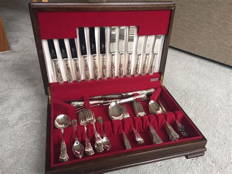 Vintage Kbright Sheffield Silver Plated Cutlery Canteen Set In