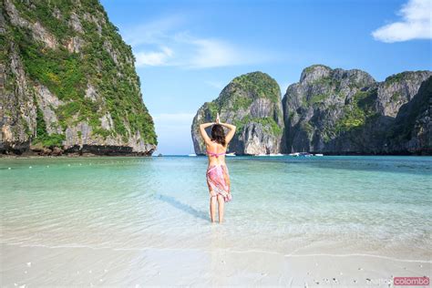 Adult Woman In Bikini On Tropical Beach Thailand Royalty Free Image