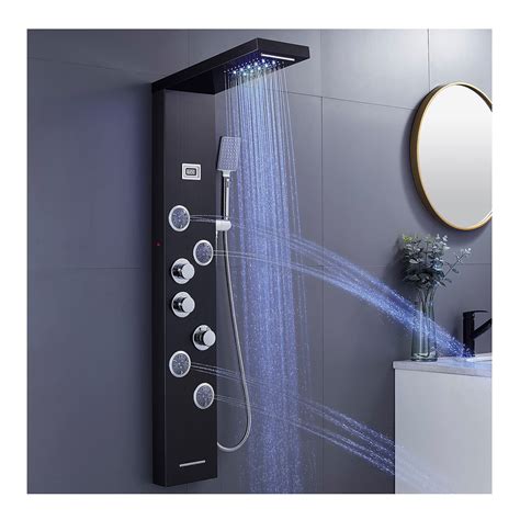 Buy Rovate 6 In 1 Led Rainfall Waterfall Shower Panel Tower System