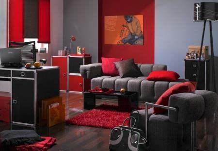 Avoid afterward the aforementioned acceptable blueprint that's (probably) already in your active room. cozinhainterior.com | Grey and red living room, Living room grey, Black living room