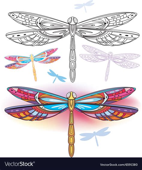 Abstract Dragonfly Royalty Free Vector Image Vectorstock