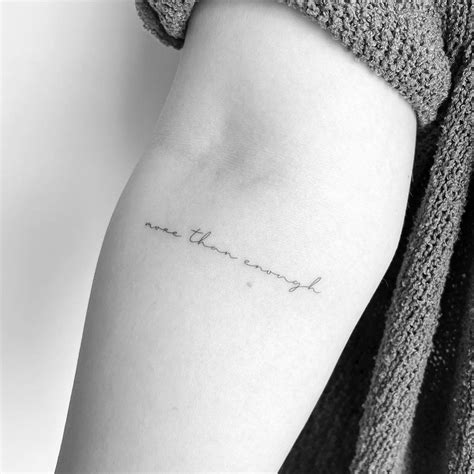 More Than Enough Lettering Tattoo Handwritten On The