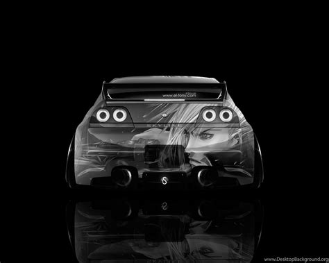 K Nissan Skyline GTR R JDM Back Anime Aerography Car El Tony Desktop Background