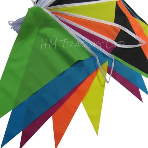Material Polyester 10m Long 20 Pennant Flags Banner Multi Coloured