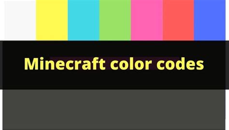 Minecraft Color Codes Format Color Codes For Minecraft Game