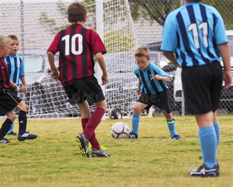 A Group Of Youth Soccer Players Compete Editorial Photography Image