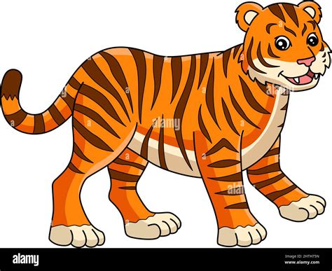 Illustration De La Couleur Du Dessin Animé Tiger Cartoon Image