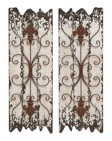 Free shipping on orders over $35. Deco 79 Elegant Wall Sculpture Wood Metal Wall Decor, 32/11-Inch, Set of 2 -- You can obtain ...