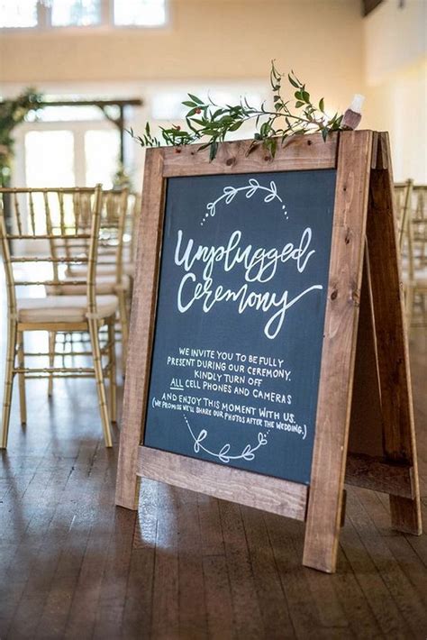 Rustic Chalkboard Unplugged Wedding Ceremony Sign Ideas Emmalovesweddings