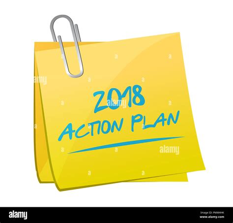 Plan De Acción 2018 Post Bussiness Ilustración Del Concepto Aislado