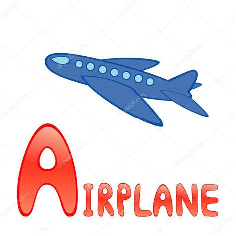 Funny Alphabet For Children Airplane Letter A — Stock Vector © Roman
