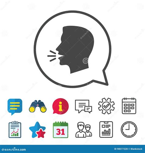 Talk Or Speak Icon Loud Noise Symbol Stock Vector Illustration Of