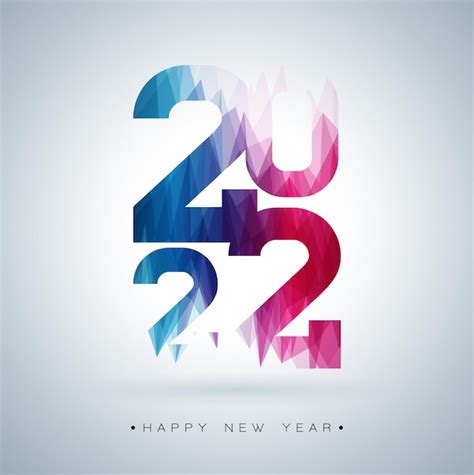 2022 Gelukkig Nieuwjaar Illustratie Met Kleurrijk Nummer Op Lichte