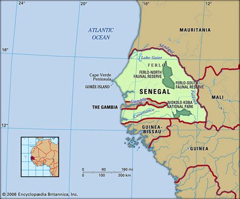 Senegal Map Of Africa Table Rock Lake Map