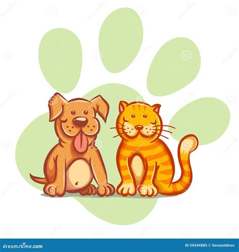 Cat And Dog Stock Vector Illustration Of Couple Pampered 54344885