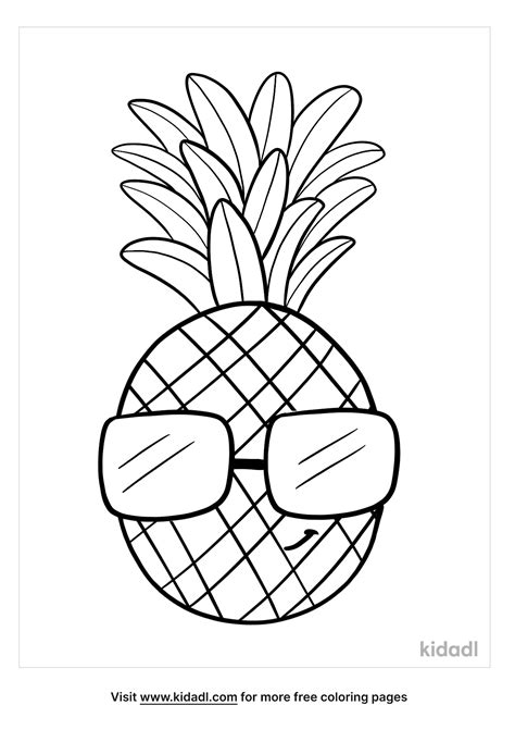 Cute Pineapple Coloring Pages Free Fruit Coloring Pages Kidadl