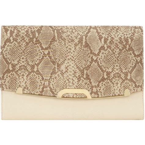 Cream Snake Flapover Clutch 27 Liked On Polyvore With Images