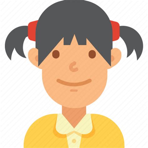 Avatar Girl Kid Ponytails Woman Young Icon Download On Iconfinder