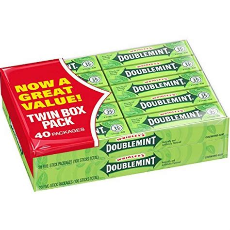 40 packs delicious sweet wrigley s doublemint chewing gum 5 count tasty flavor 689718481051 ebay