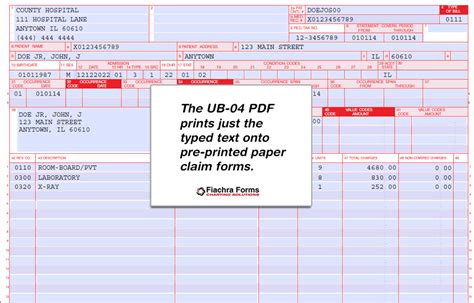 Ub 04 Pdf Template Fill And Print Health Insurance Claim