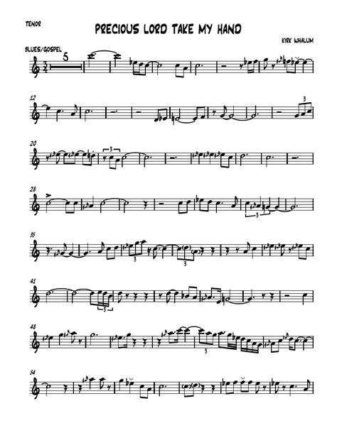 Partituras Musicais Precious Lord Take My Hand Kirk Whalum Sax Tenor