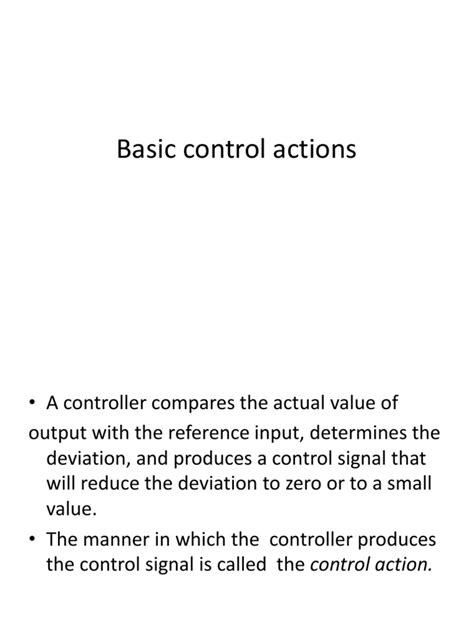7 Basic Control Actions Pdf Applied Mathematics Systems Theory