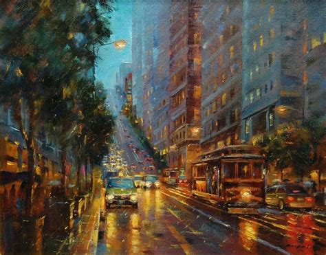 Rainy City Street Painting At Explore Collection
