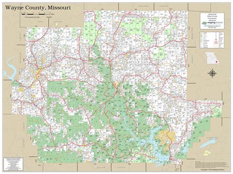 Wayne County Missouri 2020 Wall Map Mapping Solutions