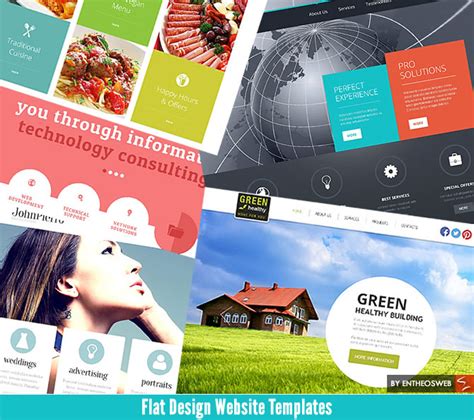 Flat Design Website Templates Entheosweb