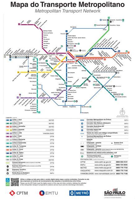 Veja o mapa de estações do Metrô e CPTM Metrô CPTM