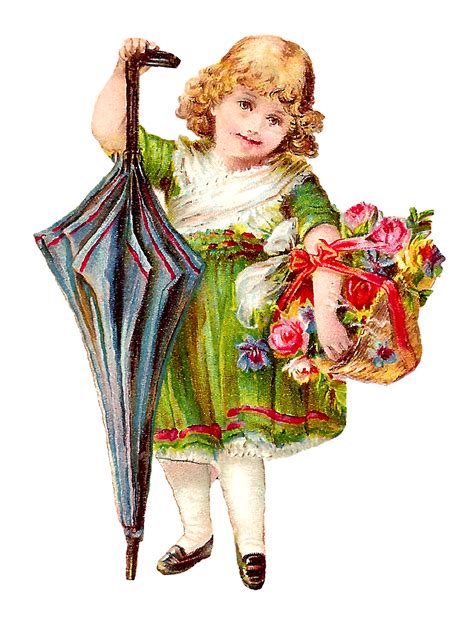 Antique Images Victorian Girls Free Images Flower Basket