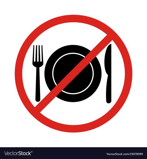 No Eating Signno Food Or Drink Allowed Royalty Free Vector