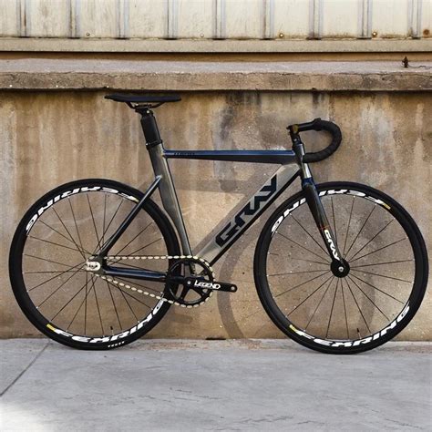 Grey Track Bike Fixie Bicycle Aluminum Alloy Frame Ota 48t Crankset