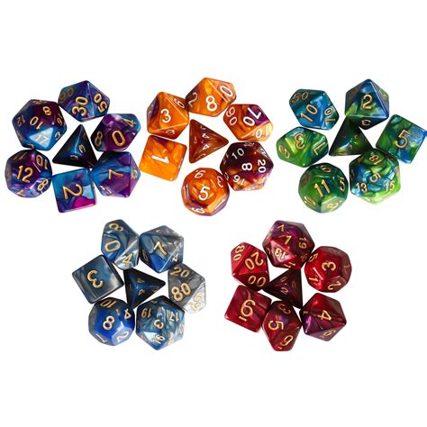 Piece Polyhedral Acrylic Dice Set For Dungeons And Dragons Trpg Dnd Table Game Role Playing