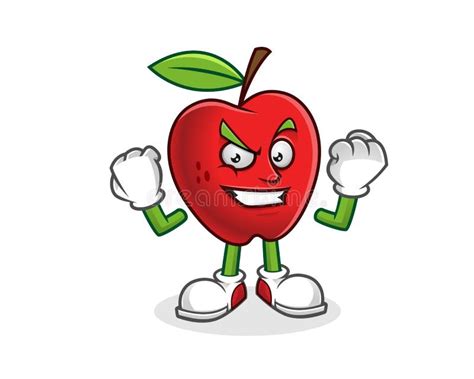 Vector Set Of Apple Character Apple Mascot Stock Vector