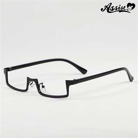 Half Frame Glasses Lower Type Without Lens Black Cosplay Wig General Specialty Store Assist