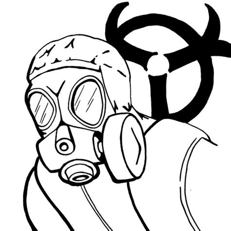 Skull With Gas Mask Coloring Pages