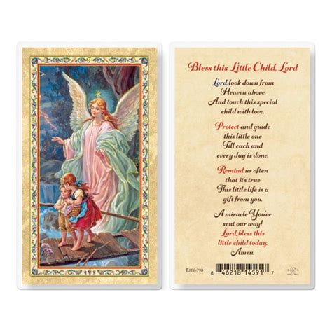 Guardian Angel Bless This Little Child Lord Prayer Cards Etsy