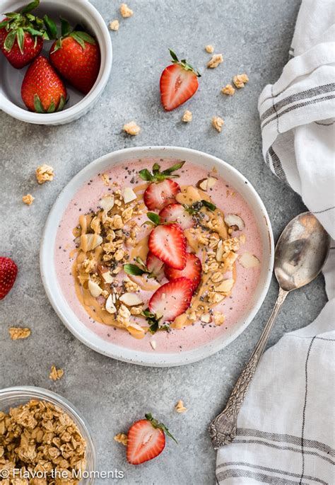 Strawberry Peanut Butter Swirl Smoothie Bowls Flavor The Moments
