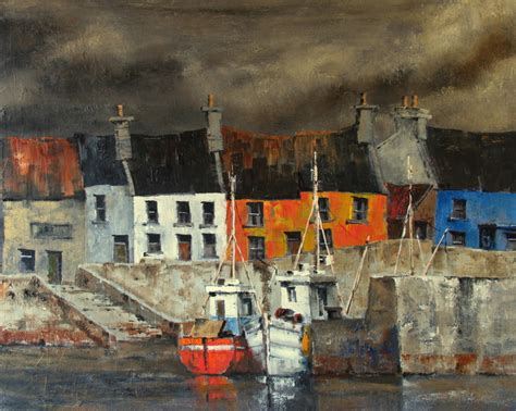 Portmagee Harbour By Irish Contemporary Artist Val Byrne