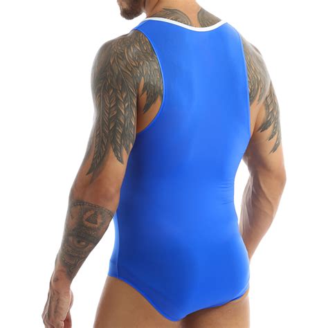 Sexy Mens Wrestling Singlet Leotard Soft Smooth Tank Top Vest Bodysuit