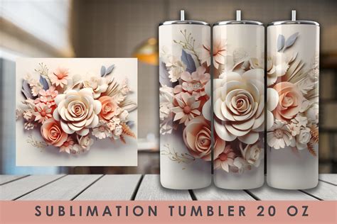 3d Flower Sublimation Tumbler Graphic By Froketaart · Creative Fabrica