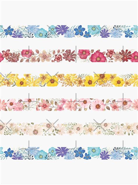 Floral Borders Sticker For Sale By Mondocut Redbubble