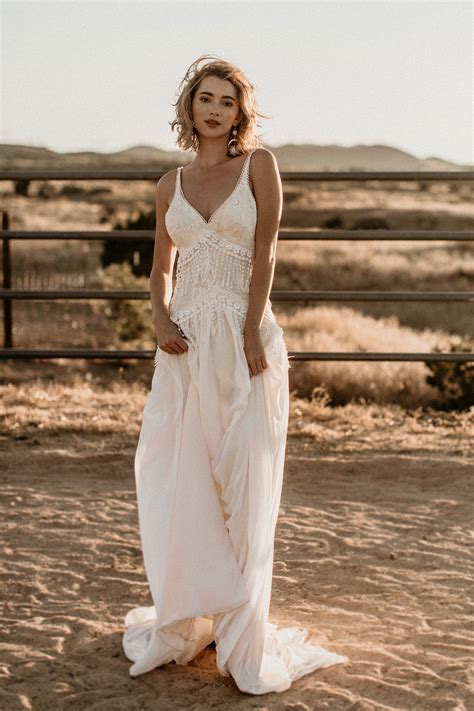 Angelica Bohemian Fringe Wedding Dress Dreamers And Lovers