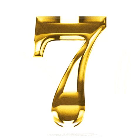 Cool Golden Number 7  On White