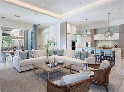 Elegant Light Blue Transitional Style Living Room Decor With White